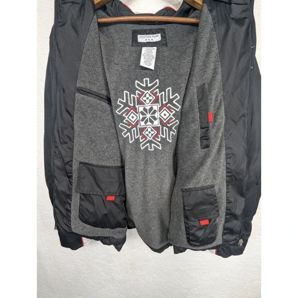 Covington Women's Black Feather Puffer Fleece Lined Reversible Puffer‎ Jacket XL